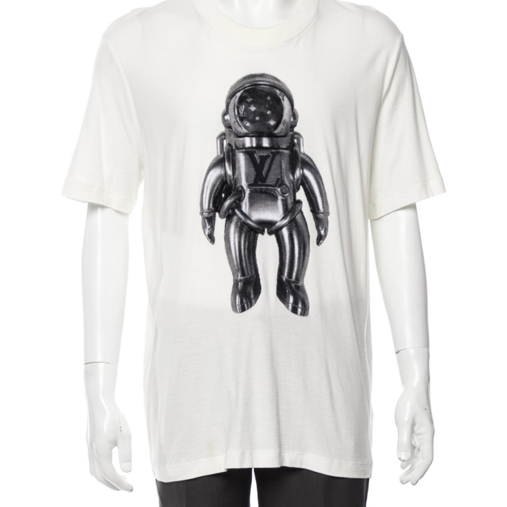 Louis Vuitton White and Black Graphic Short Sleeve Tee